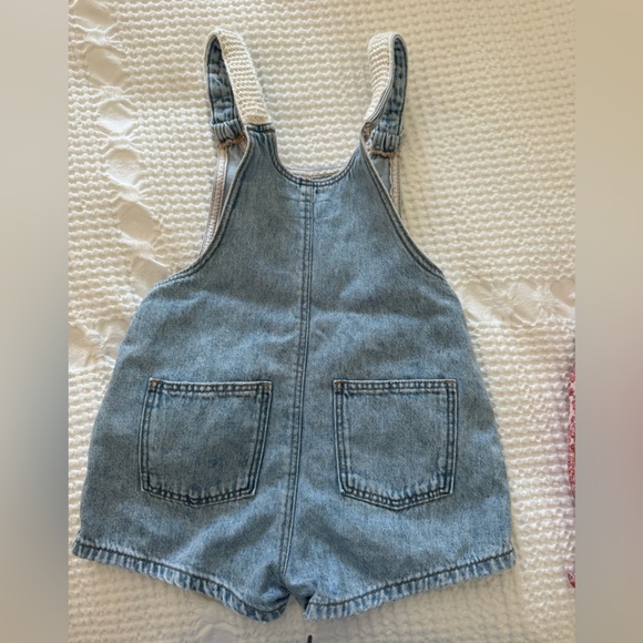 zara denim romper with crochet straps - Picture 3 of 3